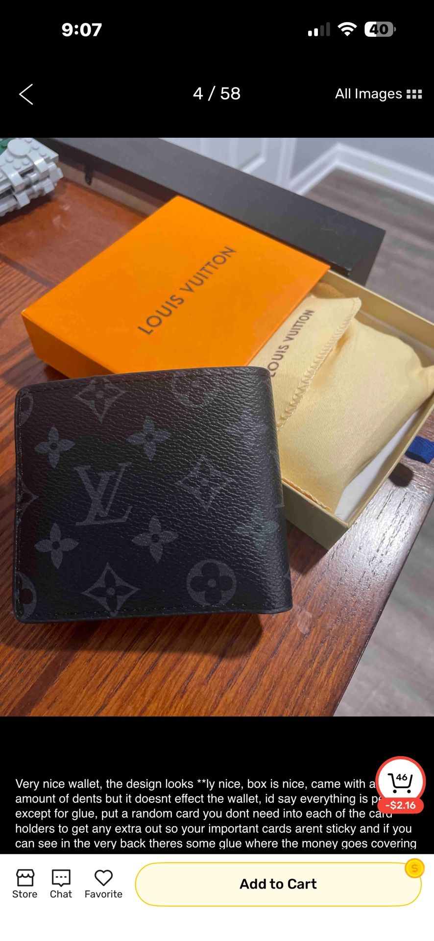 BLACK LV MENS WALLET