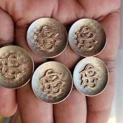 Estate! Sterling Silver & 10kt Gold Buttons