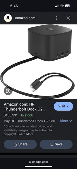 HP 3TR87AA-ABA TB Dock G2 with Combo Cable