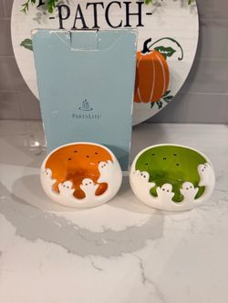 PartyLite Halloween Ghost Tealight Holders Set of 2