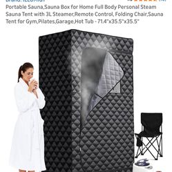 Portable Sauna,Sauna Box for Home Full Body Personal Steam Sauna Tent with 3L Steamer @