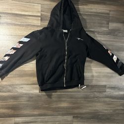 Off-White Black Zip-Up Hoodie