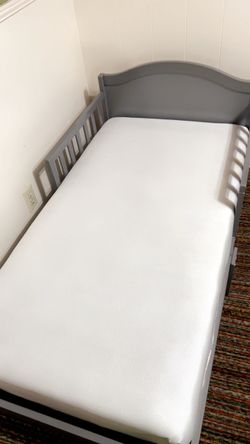Gray Toddler Bed Frame with Mattress