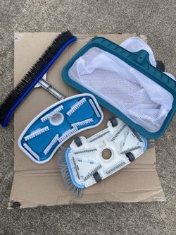 Pool Accessories - 3 Brushes And Net