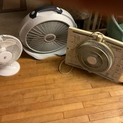 The Heat Is Too Much.  The Fans Can Help You Breathe Better ( The Round Big One $20, ,the Window One $20 And The One $15). (NO SHIPPING)