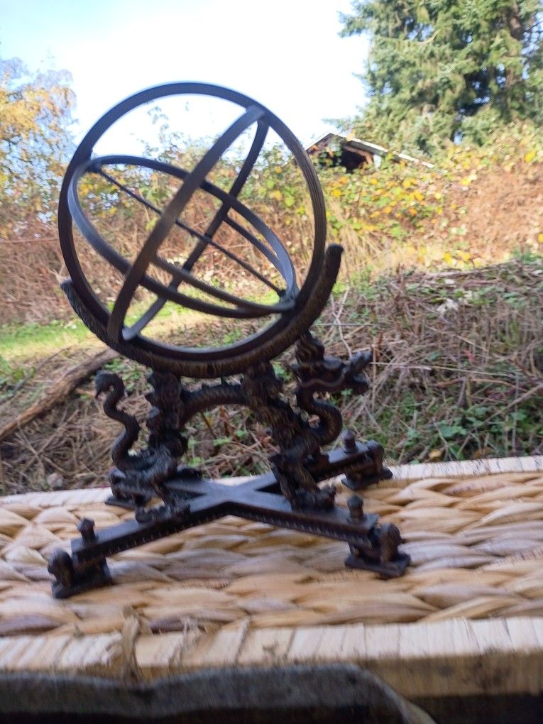 Globe, Astronomy, Armillary Sphere, Equatorial Armilla, Beijing Observatory, Bronze Replica, 20th Century