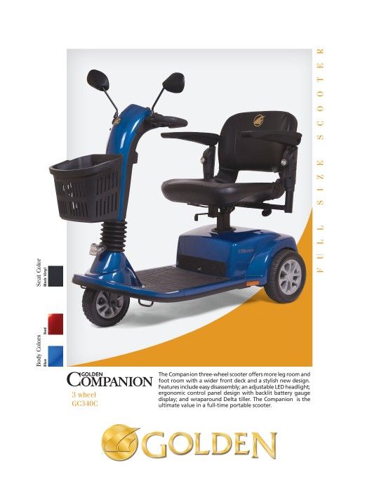 Golden Technologies 3 Wheel Mobility Scooter