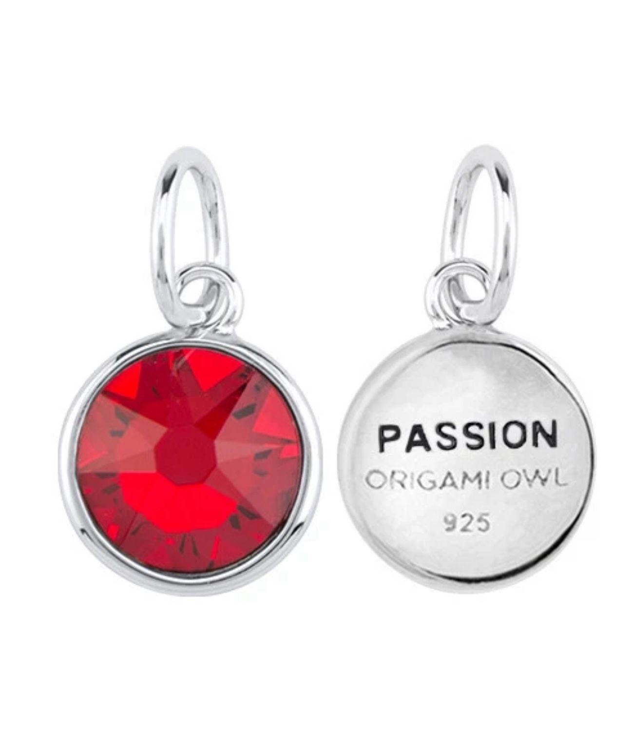 Origami Owl Core 925 Sterling Passion Red Pendants NEW Necklace Charm Jewelry