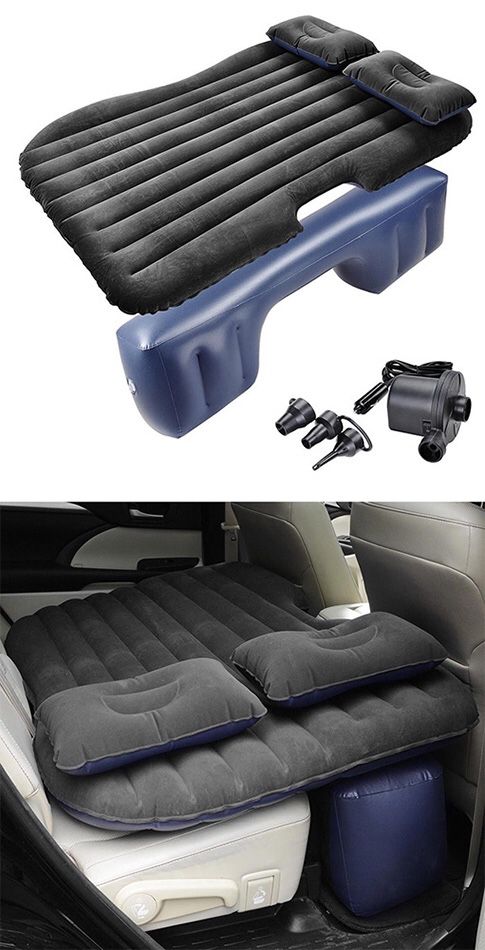 $25 NEW Inflatable Mattress Car Air Bed Backseat Cushion Travel Camping w/ Pillow Pump 54x33”