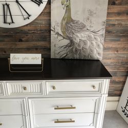 Beautiful Modern Style Dresser With Gold Handles 