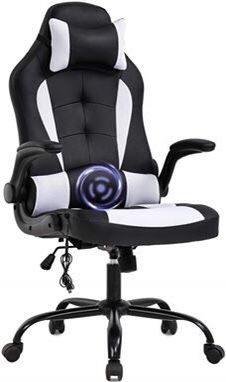 PC Gaming Massage Chair Office Ergonomic Leather Computer Lumbar Support Racing Executive Furniture