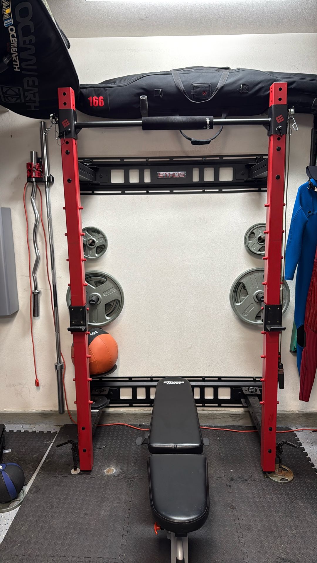 Ethos Squat Rack + Olympic Weights With bars