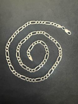 22” Figaro silver necklace