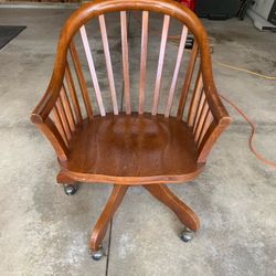 Wooden Office Chair w/wheels