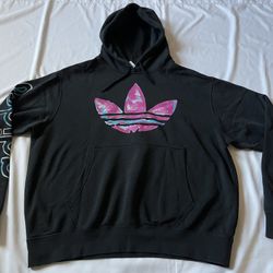 Adidas Men Hoodie Pullover Sweatshirt Long Sleeve Top Tee Activewear Black XL