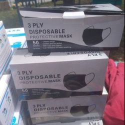 3 Ply Black Disposable Face Mask