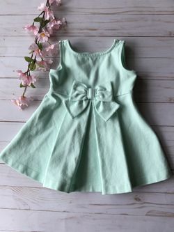 Janie & Jack Mint Bow Detail Dress