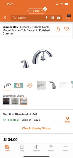 Brand new in sealed box. Roman tub faucet chrome finish