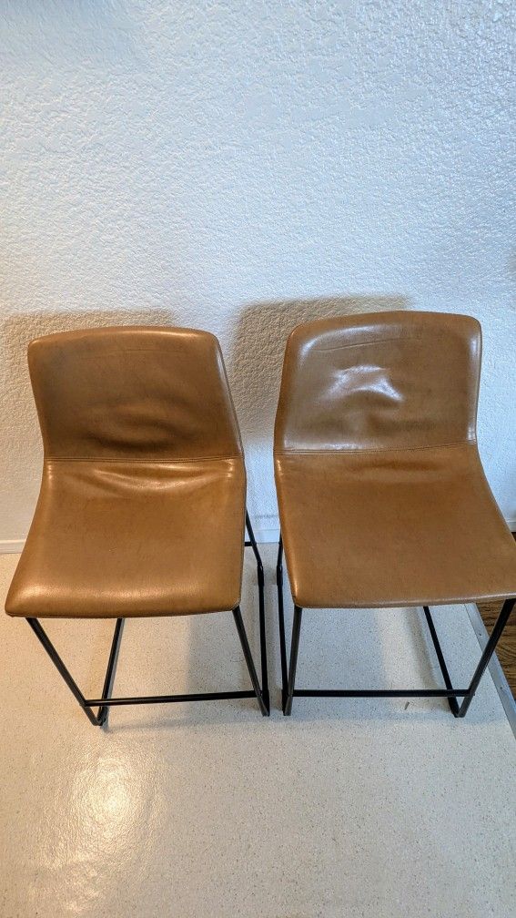 Two Whiskey Brown Counter/Bar Stools