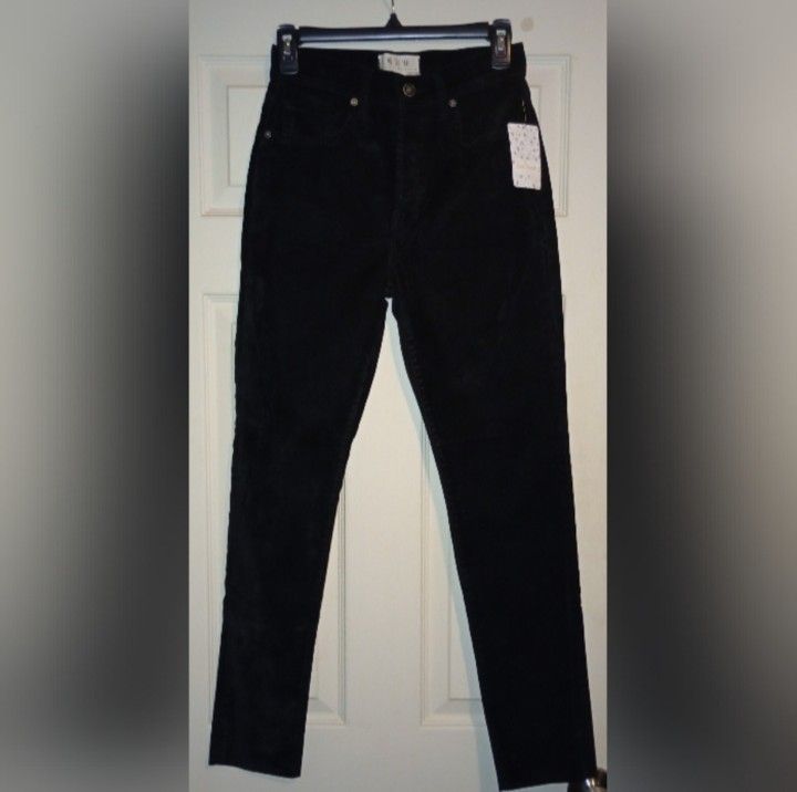 NWT We The Free Black Velvet Skinny Jeans Size 26