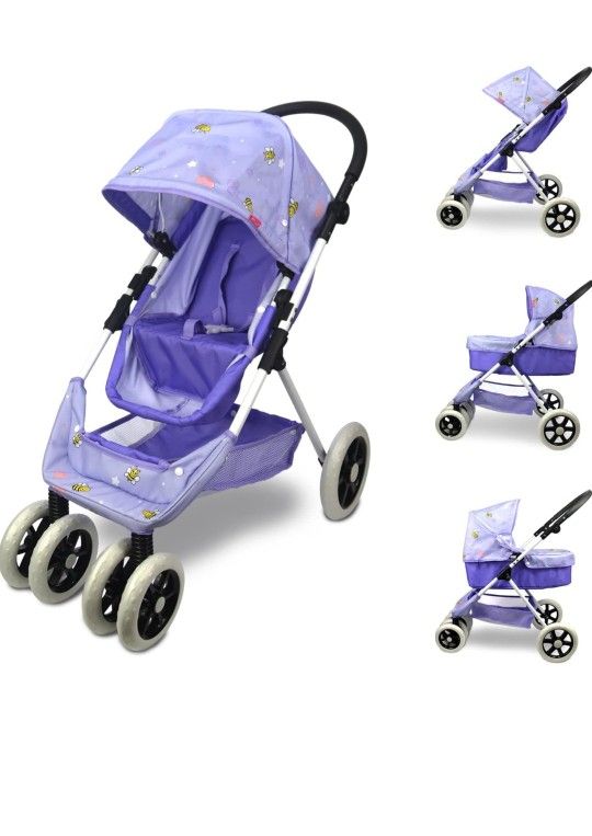 Anivia Baby Doll Stroller for 18 inches American Dolls, Foldable Doll Pram Co...