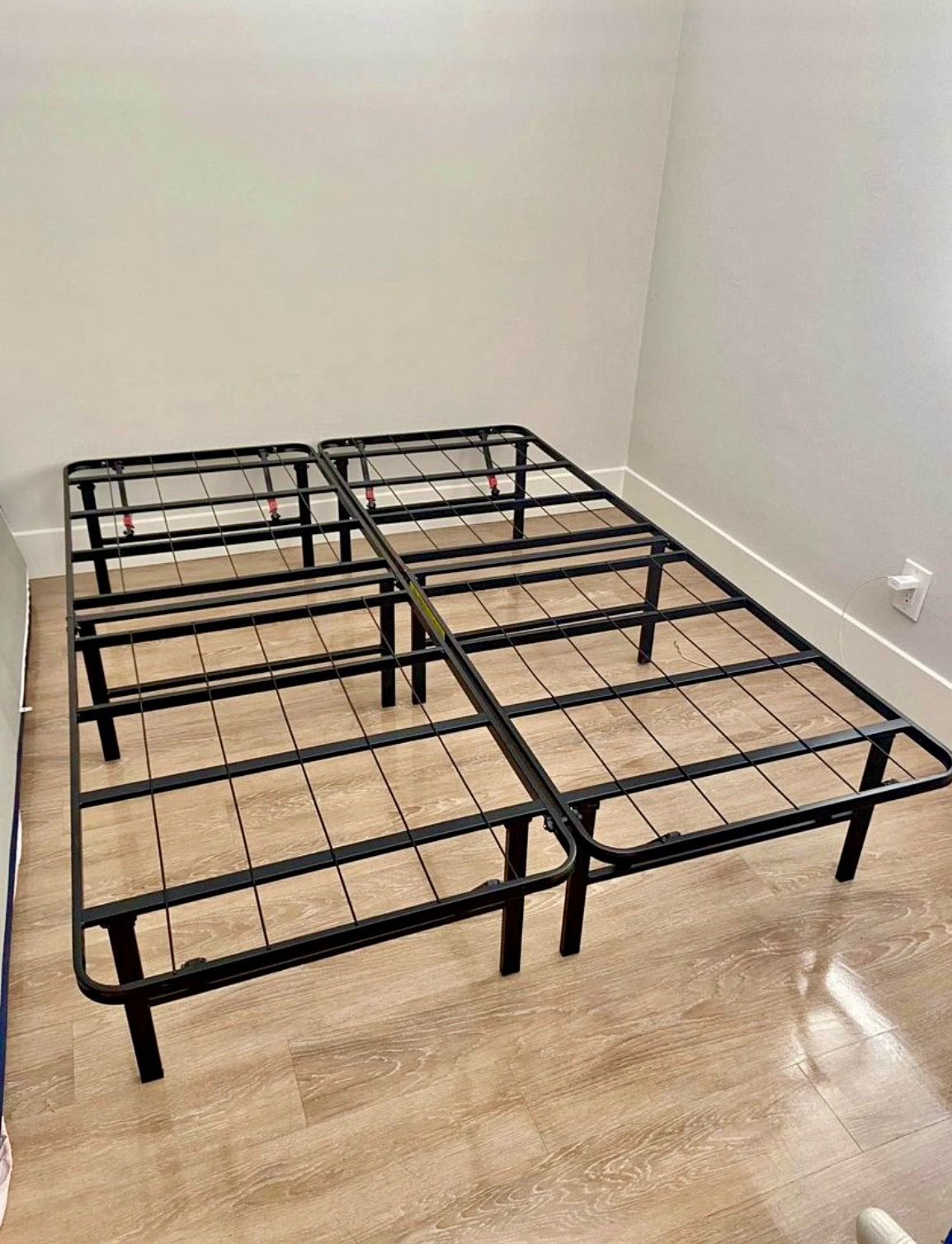QUEEN SIZE METAL BED FRAME FOLDABLE (LIKE NEW) (VERY STURDY)