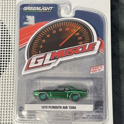 2024 Greenlight GREEN CHROME CHASE 1970 PLYMOUTH AAR 'CUDA GL Muscle Series 29