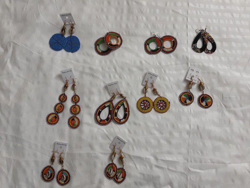 Handmade handcrafted African beaded (Cowry) Earrings.