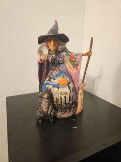 Vintage witch Halloween sculpture