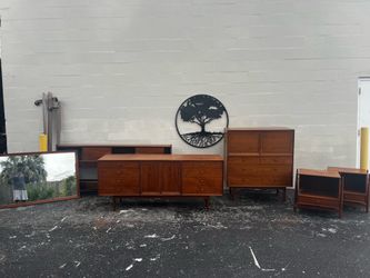 🔥 Vintage 1960s Drexel Mid-Century Modern King Bedroom Set – 5 Pieces 🔥