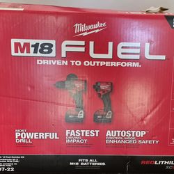 M18 FUEL 18V Lithium-Ion Brushless Cordless Hammer Drill and Impact Driver Combo Kit (2-Tool) with 2 Batteries