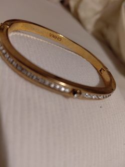 Gold tone diamond bracelet