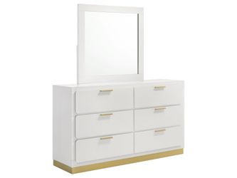 Caraway White Dresser and Mirror