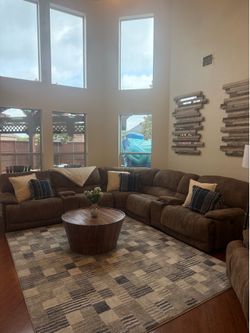 7-Piece Sectional Couch + Rocker Recliner (Cup Holders Included)