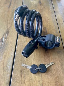 Bike Lock Cable (4ft) Anti-Theft Alarm Lock Cable with 2 Keys for Bike, Scooter
