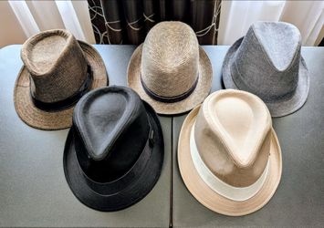Lot of 5 Men's Fedora Hats - Size Small/Medium