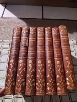 John L Stoddard’s Lectures Volumes 1,3-6, 8 And 10 Half Leather Cases Oop Books