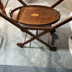 Antique Tea Table with wheels 