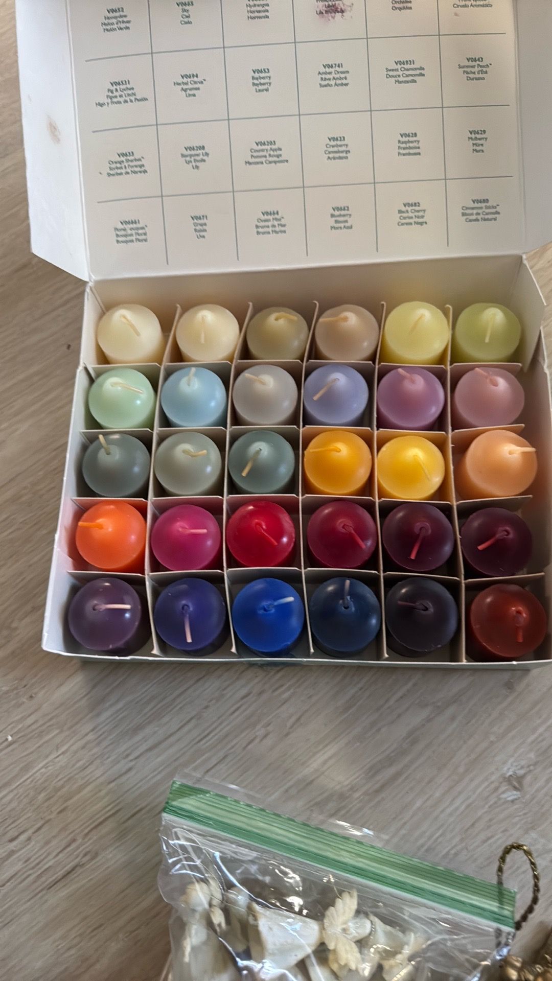 Box of scented candles