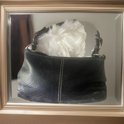 The Sak Stitched Black Leather Shoulder Bag