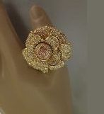 Chunk Cocktail Multiple Crystal Pave Flower Color Ring Size 7