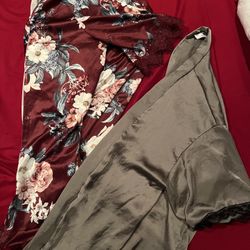 Womens silk robes and shorts size medium