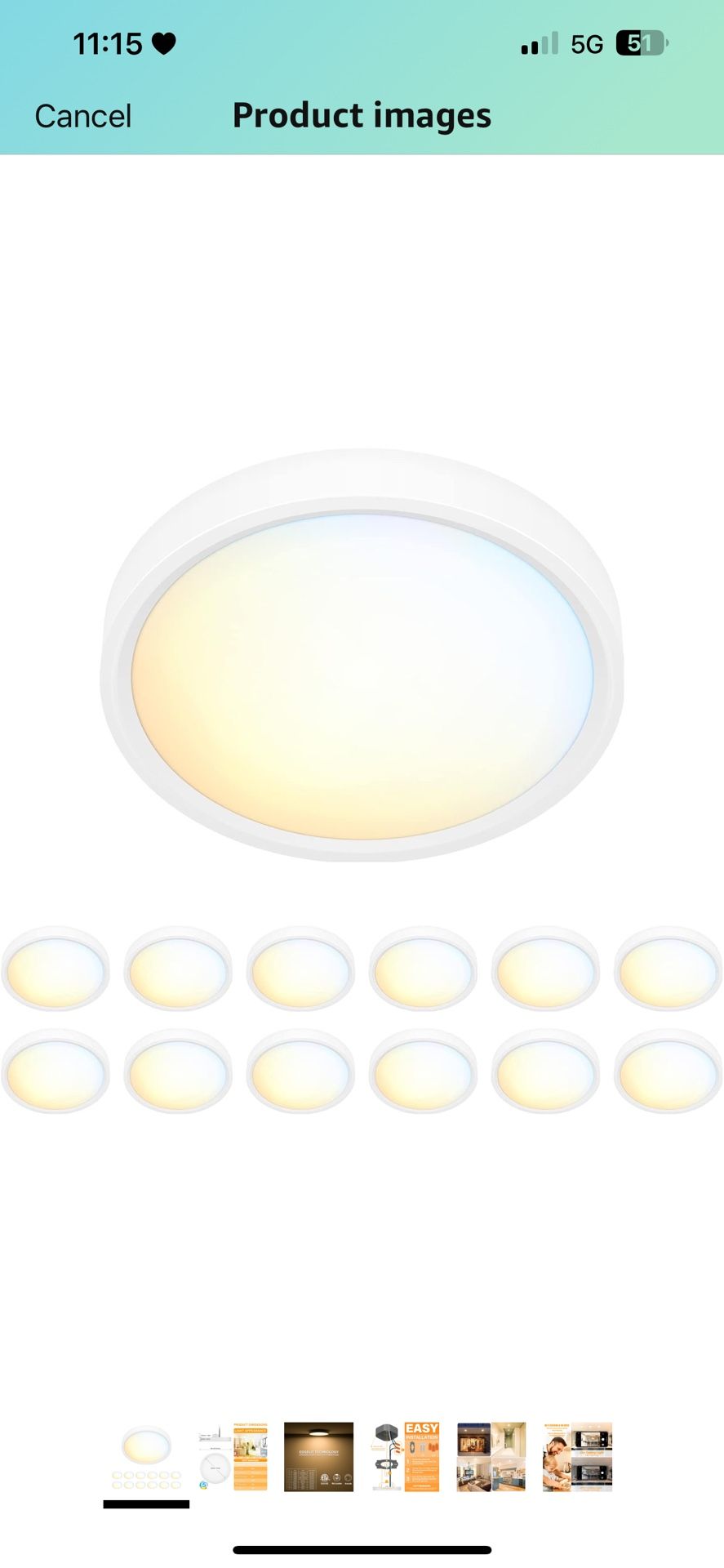 5 Inch Field Selectable 5CCT LED Edgelit Slim Surface Mount Downlight for J-Box, Round,