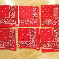 Red PAISLEY Prints Soft Cotton Biker Old School Bandana scarf  cover