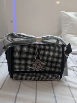 Valentino Orlandi Black Rhinestone Crossbody New With Tag $199 Retail PURSE