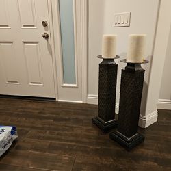 Heavy Oversized Ornament Candle Pillars