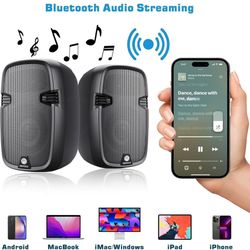 10" 600W Professional PA System Mixer DJ Bundle,Portabel Speakers 2-Way Bluetooth Sound System USB $250
