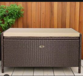 Barton Outdoor 60 Gallons Deck Box Cushion Seat Patio Storage Bench Shed, Beige SKU: 97036 