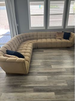 Granby Glam Mustard and Gold Fabric Sectional