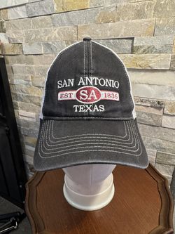 J Hats San Antonio Baseball Cap Est 1836 Black White Red Truckers SnapBack Hat